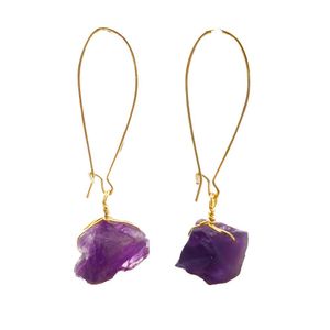 Les boucles d'oreilles en verrous à cristal bruts faits à la main pour les femmes dépassent la guérison du chakra gemmstone spiritual énergie reiki équilibrage oreille hewekrt