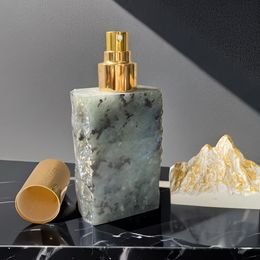 Handgemaakte ruwe stenen parfumfles natuurlijke flitssteen hervulbare lege parfumdispenser spuitfles huisdecoratie schoonheid genezing edelsteen
