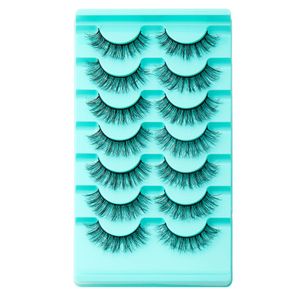 Faux cils bouclés réutilisables faits à la main, doux, légers, épais, naturels, moelleux, Extensions de cils, bande complète, fourniture de beauté, DHL