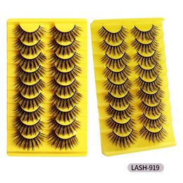 Faux-cils bouclés et ailés réutilisables à la main, en désordre, entrecroisés, multicouches, épais, en vison 3D, extensions pour les yeux, accessoire de maquillage, doux et vif, DHL