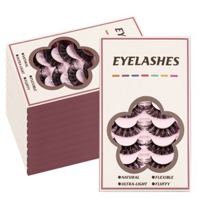 Handmade Reusable Multilayer Colored Eyelashes Extensions Fluffy Multilayer Thick 3D Mink Fake Lashes with Color Strip Lashes
