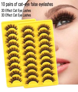 Faux cils multicouches réutilisables faits à la main Naturellement doux Vivid Curly Épais 3D Mink Fake Lashes Messy Crisscross Full Strip Extensions de cils Maquillage pour les yeux