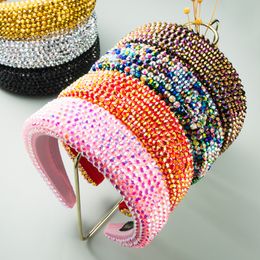 Handgemaakte strass hoofdband diamant kristal kralen 4,5 cm brede hoofdband met juwelen getooide haarband glitter haaraccessoires voor vrouwen meisjes