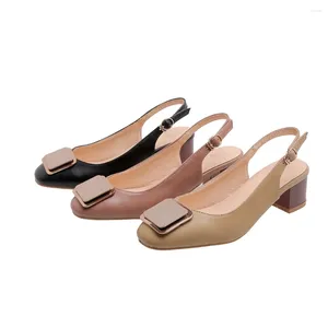 Sandales faites à la main talons femmes Arrivée Chunky Slingback Grande taille 34-52 Summer Summer Daily Wear Svening Fashion Prom