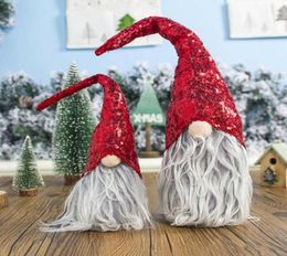 Décoration de Noël à paillettes faites à la main Santa Claus Scandinave Plux de Noël Gnome PlushChristmas Gift Birthday