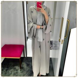 Handgemaakte Pailletten Abaya Femme Kimono Kaftan Gewaad Dubai Islam Moslim Hijab Jurk Abaya Caftan Turkije Elbise Ramadan Clothing2435