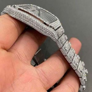 Diamant de passe de réglage fait à la main Tter VVS Moissanite diamant glacé luxe MechanicaQC58SZWOAND4