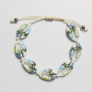 Handgemaakte schelpen sieraden gebreide armbanden regenboog kleurrijke hand gebreide meisjes kralen streng verstelbare armbanden gevlochten bedelarmbanden voor vrouwen