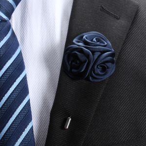 Autres accessoires de marié Broche en soie faite à la main Hommes Corsages Artificielle Rose Fleur Corsages Vêtements de mariage Décoration pour le cadeau