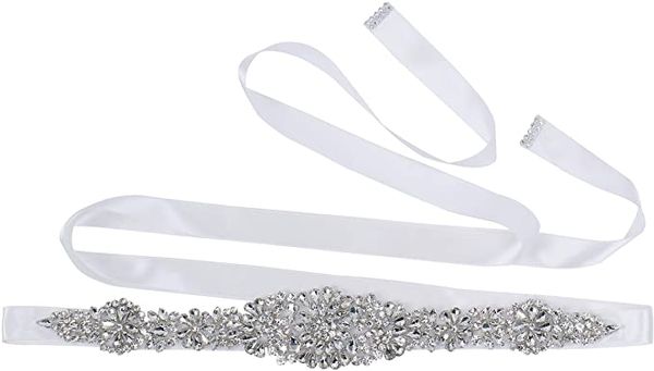 Appliques de strass argentés faits à la main, ceinture de mariage, cristal clair, couture sur ceintures de mariée, robes de mariée, accessoires de mariée202L