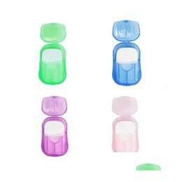 Savon fait à la main 20 / boîte Voyage portable Portable Papier en boîte jetable Dossing Faire mousser le bain parfumé lavage Mini Drop Ship Livraison DHQTG