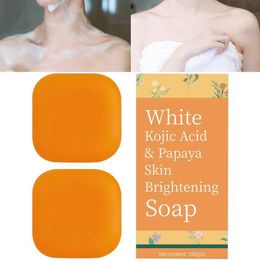 Jabón hecho a mano 200g ácido kójico papaya jabón hecho a mano piel natural blanqueamiento belleza aclaración orgánica para la piel oscura facial y cuidado del cuerpo 240416