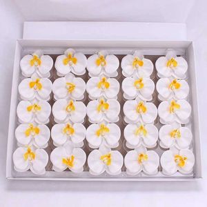 Handgemaakte soap 25pc Soap Flower Eternal Butterfly Orchid Valentines Day Creative Artificial Flower Present Home Decoration Handmade Soap 240416