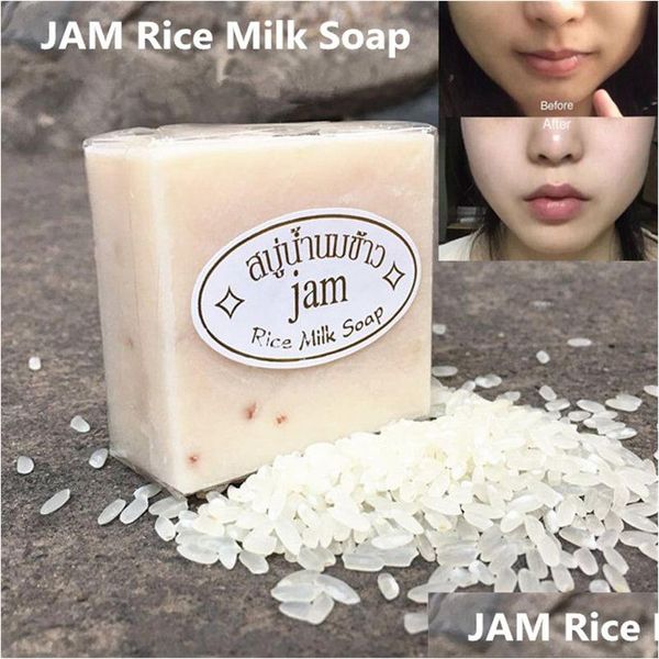 Jabón hecho a mano Mermelada Arroz 65G Control de aceite de leche natural Tratamiento para el cuidado de la piel Baño Ducha Jabones Gota Entrega Salud Belleza Cuerpo Dhdjs