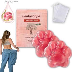 Handgemaakte soap Jelly Soap Cat Claw -Forme Natural Jelly Texture Fruit Geur handgemaakte zeepbalk Leuke zeep Geschenkversterkte zeep Kruidenzeep Y240401