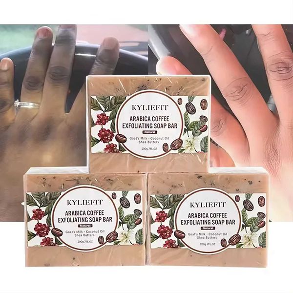 Savon fait à la main Kyliefeit Coffee Whitening Soap Bar enlève les imperfections même le teint lisse peau douce pour hommes femmes 240416