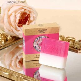 Handgemaakte zeep Rose Milk Soap 80G Handgemaakte zeep Rose Milk Soap Soap Soap Facial Bad Vloeistof Directe levering Y240401
