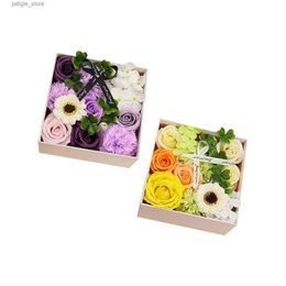 Handgemaakte soapzeep Flower Luxe in cadeaubakbox Flower Geur Romantische Valentijnsdag Gift voor haar meisje Mom Valentines Wedding Mothers Day Y240401