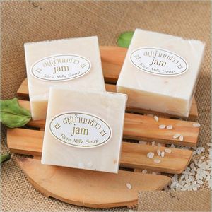 Handgemaakte zeep Thailand Jam rijstmelk soap origineel handgemaakt voor bleken gezicht lichaamsverzorging zepen drop levering 2022 gezondheid schoonheid bad dhdfp