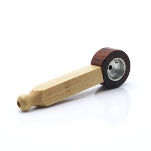 Pipe en bois massif faite à la main forme de cuillère en fer brut pot filtre couleur assortie