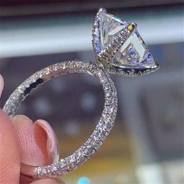 Кольцо ручной работы с квадратным бриллиантом, стерлинговое серебро 925 пробы, обручальное кольцо, кольца для женщин и мужчин, ювелирные изделия на палец Gift278q