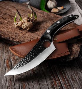 Couteau de cuisine en acier inoxydable fait à la main couteaux de pêche à la pêche à la viande de cuisine extérieur