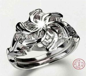 Handgemaakte The Galadriel Nenya Charm Wit AAAA CZ Gesimuleerde stenen S925 Sterling Silver Lady Wedding Ring Maat 510 H220414151M7118925