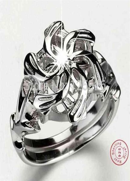 Fabriqué à la main le galadriel nenya charme blanc aaaa cz simulé pierres S925 Sterling Silver Lady Rague de mariage 510 H220414151M8038026