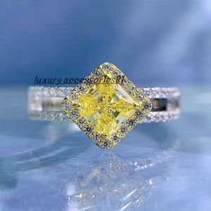 Bague en diamant topaze faite à la main, en argent sterling 100% véritable, bague de mariage, pour femmes et hommes, bijoux de fiançailles, cadeau, 925