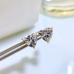 Boucles d'oreilles en argent sterling 925 faites à la main avec diamants taillés en triangle Boucles d'oreilles de fiançailles pour femmes