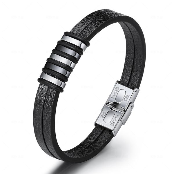 Pulseras de cuerda trenzada vintage hechas a mano para hombres cadena cadena cadena moda broche magnético negro cordón muñeca banda de cuero brazalete joyería