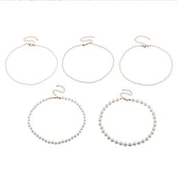 Fait à la main Vintage Imitation Perle Ras Du Cou Colliers Chaîne Goth Collier Pour Femmes Mode Charme Fête De Mariage Bijoux Cadeau