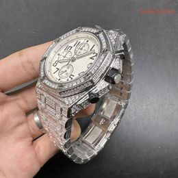 Vk Sier Quartz à la main Sports incrustés en acier inoxydable Diamant Fashion Watch Classic Popular Trend Men's Watches 417262 ES