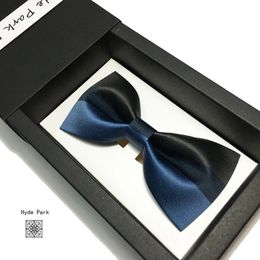 Mariage artisanal Groom Man de haute qualité Cravat brun bleu foncé Tie Business Office Office Bow Tie240409