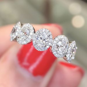 Handgemaakte trouwringen luxe sieraden 925 zilveren vul ovaal gesneden