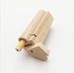 Pirogue en bois faite à la main avec pelle en métal accessoires pour fumer One Hitter tabac à main tuyau étui à cigarettes filtres de stockage conseils conteneur