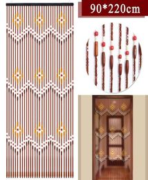 Bouteaux en bois faits à la main 90x220cm 31 lignes de perles en bois rideaux à mouche de la porte d'écran diviseur transparent des rideaux de couloir y2004213645565