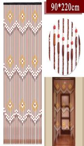 Stores en bois faits à la main 90x220cm 31 lignes rideaux de perles en bois moustiquaire porte diviseur rideaux transparents couloir porte de salon Y2004218831149