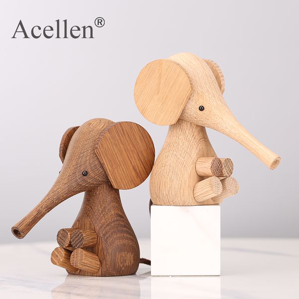 Figurine en bois à la main éléphant enfants décoration de la maison accessoires ornements cadeaux de vacances jouets pour décor d'éléphant de Noël T200710