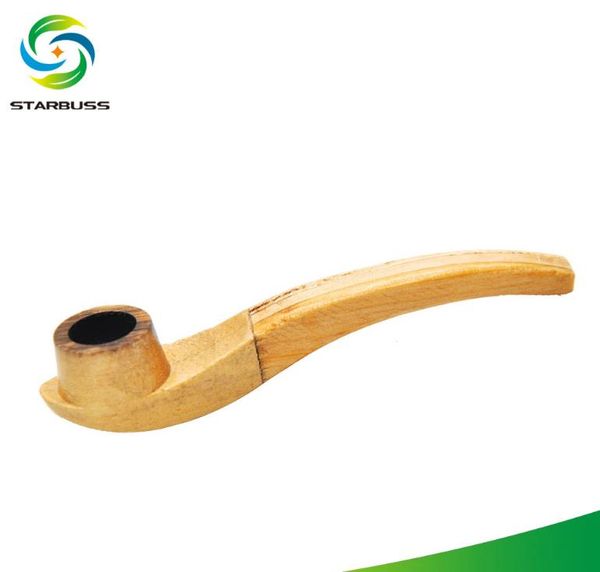 Pipe en bois faite à la main, pipe courbée, porte-cigarette, spot en bois