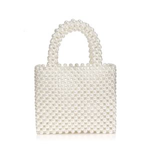 Sacs de perles tissés à la main pour femmes, sacs à main mode petit fourre-tout à perles tendance plage vacances pochette de téléphone fête 240328