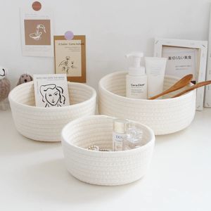 Panier de rangement tissé à la main en corde de coton, rangement de jouets pour enfants, bacs à corde de légumes pour jouets, serviettes, couvertures, chambre d'enfant 240131