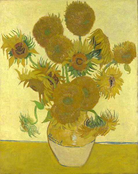Peinture à l'huile peinte sur toile pour la cuisine de cuisine décor mural Vase de vie avec quatorze tournesols Vincent van Gogh Art No encadré