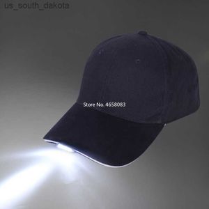 Casquette mains libres avec lampe frontale super lumineuse LED lumières casquette de baseball unisexe lampe de poche chapeau pour la pêche à la ligne lampe frontale de jogging L230523