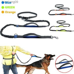 Manos libres Pet Dog Lead Walking Running Belt Jogging Cintura Pet Leads Tranning Leash Cinturón elástico ajustable al aire libre L230620