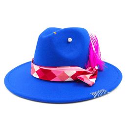 Handsewn Fedoras hoed onregelmatige dubbele kleur hoed verstelbare unisex hoed fedora vilt hoed jazz herfstwinter hoed 240430