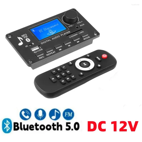 Manos libres Bluetooth 5,0 placa decodificadora de MP3 DC 12V reproductor de Audio USB TF FM AUX para música altavoces Subwoofer Control de volumen