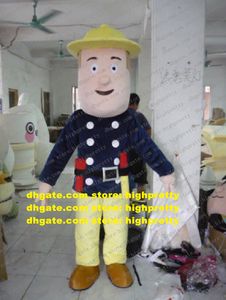 Beau pompier feu homme mascotte costume adulte dessin animé de personnage
