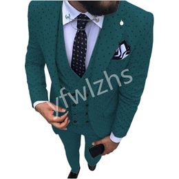 Beau marié Tuxedos un bouton costumes pour hommes revers cranté garçons d'honneur mariage/bal/dîner homme Blazer veste pantalon gilet cravate N030112111211