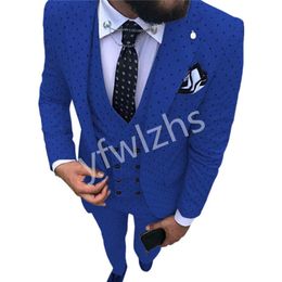 Knappe Bruidegom Smoking Een Knop Man Pakken Notch Revers Bruidsjonkers Bruiloft/Prom/Diner Man Blazer Jasje broek Vest Stropdas N030112111210